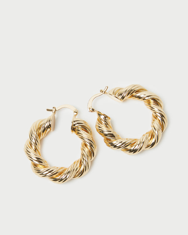 Loeffler Randall Atticus Gold Twisted Hoop Earrings