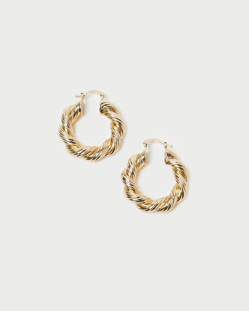 loeffler randall Atticus Gold Twisted Hoop Earrings