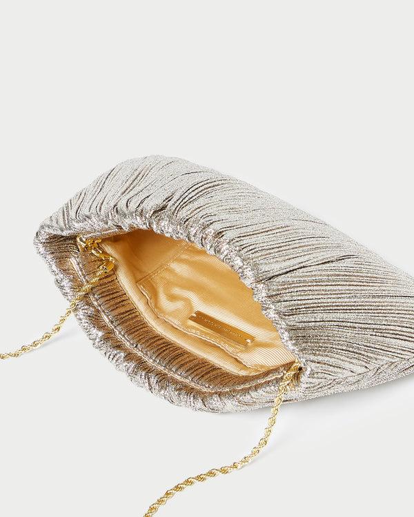 Loeffler Randall Brit Champagne Flat Pleated Clutch