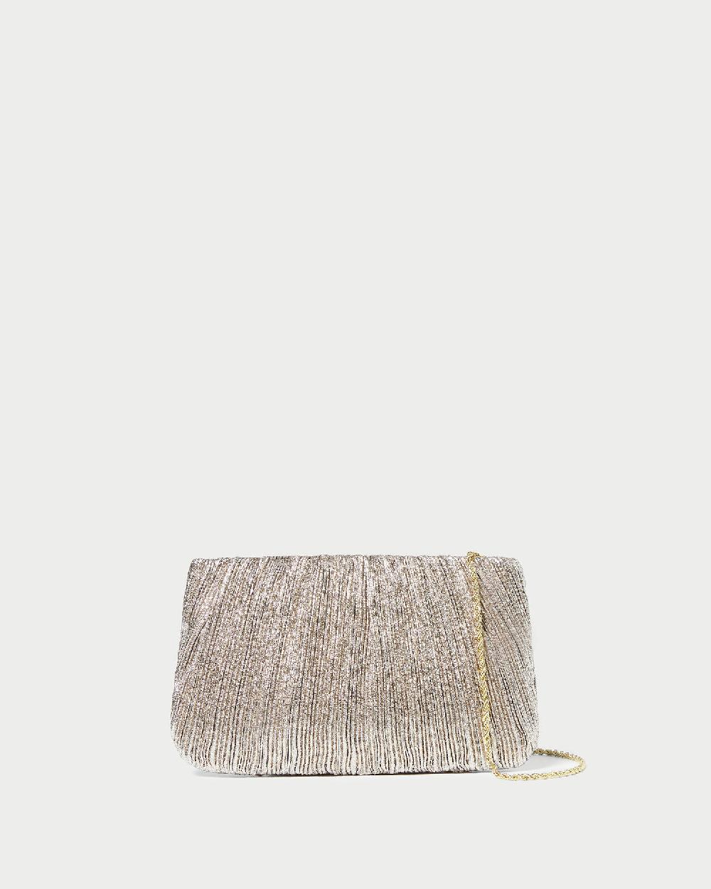 loeffler randall Brit Champagne Flat Pleated Clutch