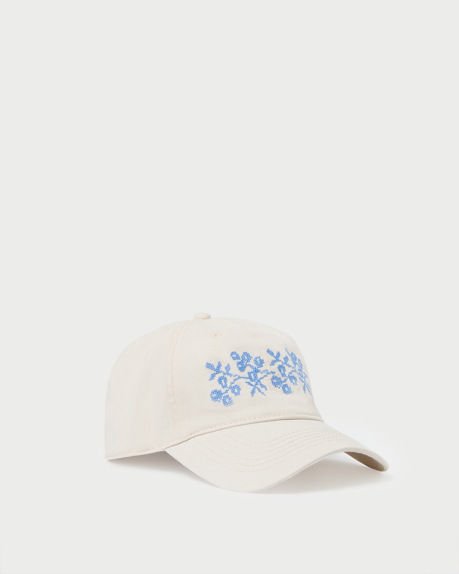 loeffler randall Cairo Natural/Blue Embroidered Cap
