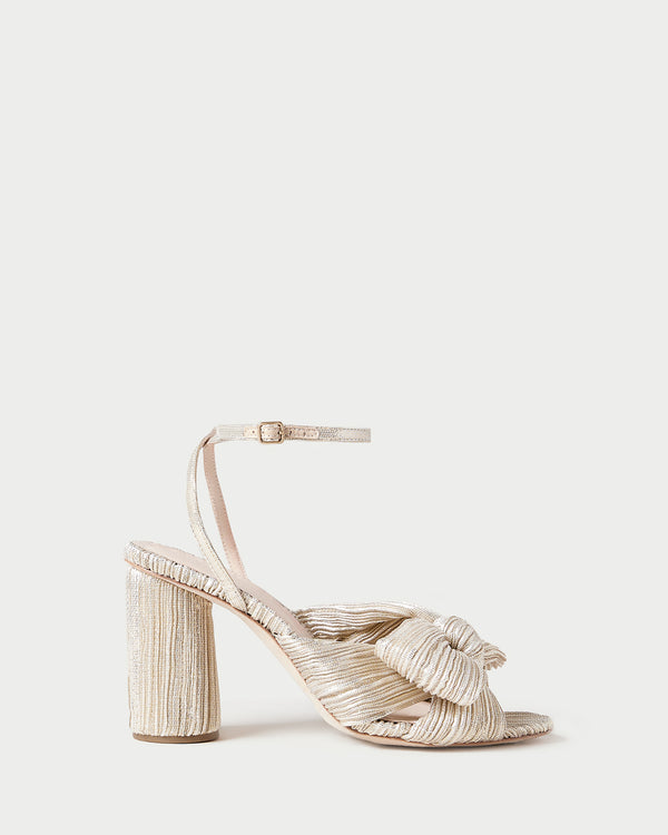 Loeffler Randall Camellia Platinum Pleated Bow Heel