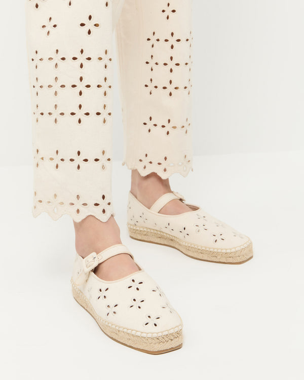Loeffler Randall Clover Natural Embroidered Espadrille