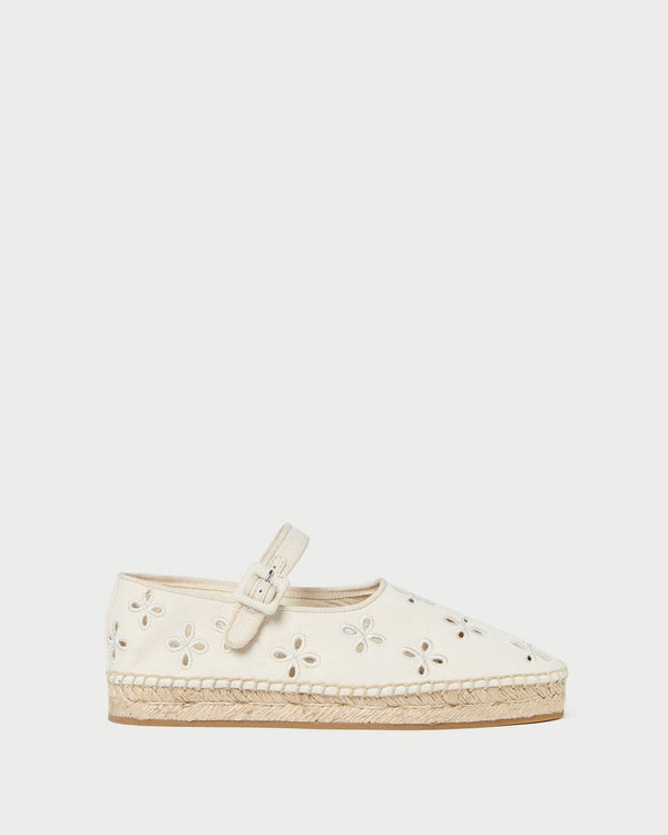 Loeffler Randall Clover Natural Embroidered Espadrille