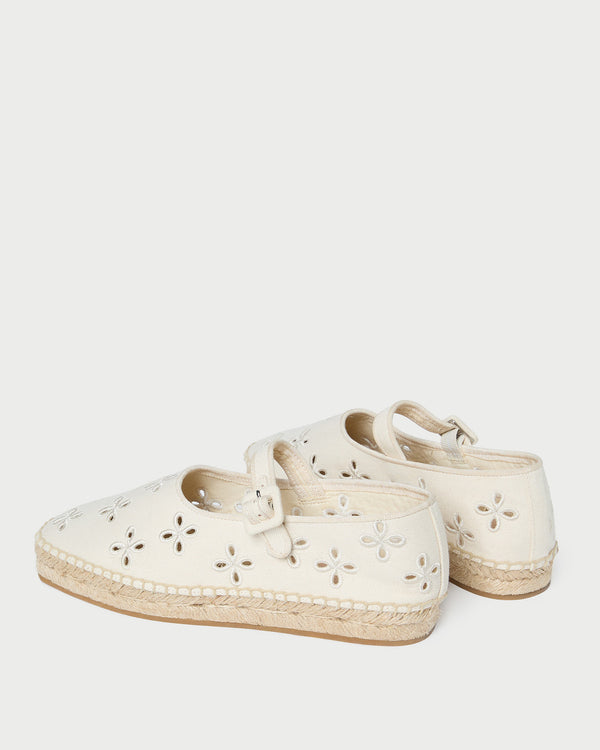 Loeffler Randall Clover Natural Embroidered Espadrille