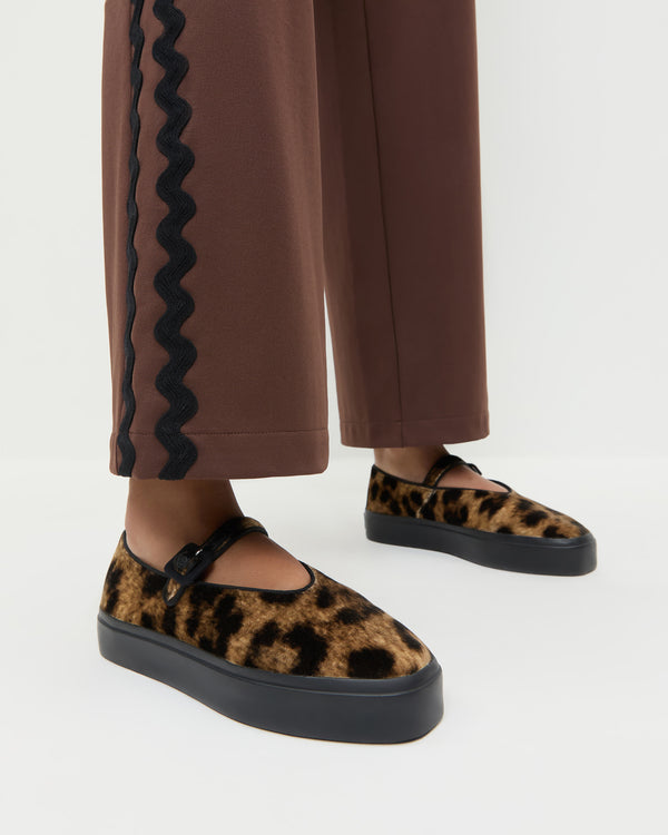 Loeffler Randall Cooper Leopard Velvet Mary Jane Sneaker