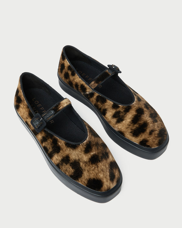 Loeffler Randall Cooper Leopard Velvet Mary Jane Sneaker