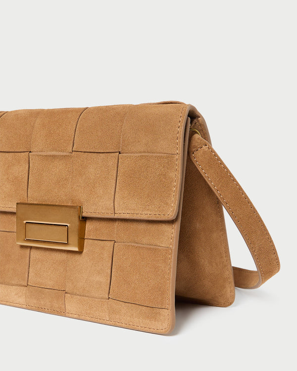 Loeffler Randall Delphine Toffee Suede Shoulder Bag
