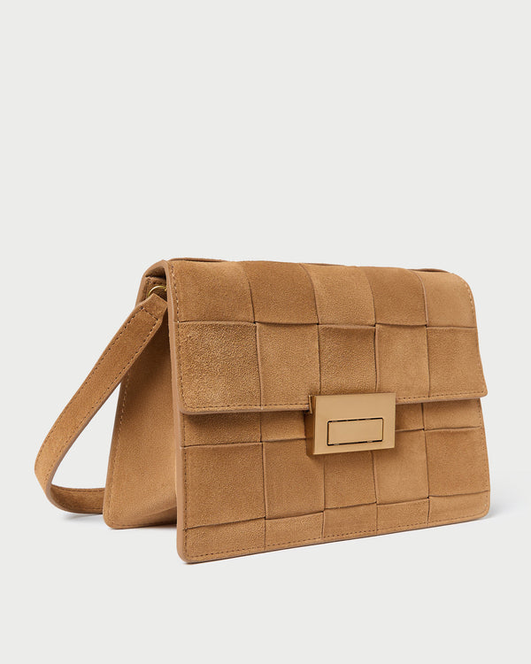 Loeffler Randall Delphine Toffee Suede Shoulder Bag