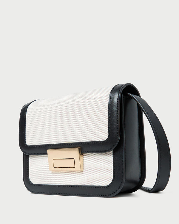 Loeffler Randall Desi Black/Natural Canvas Crossbody