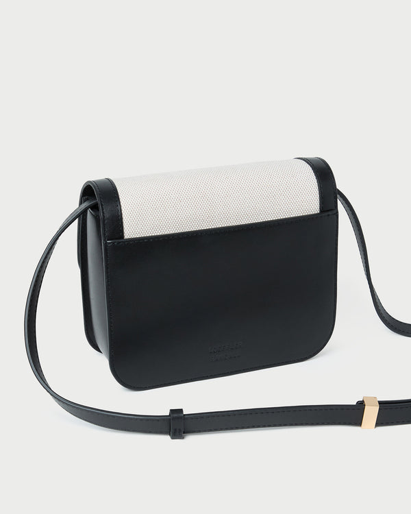 Loeffler Randall Desi Black/Natural Canvas Crossbody