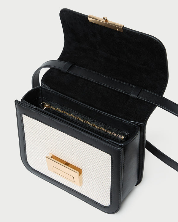 Loeffler Randall Desi Black/Natural Canvas Crossbody