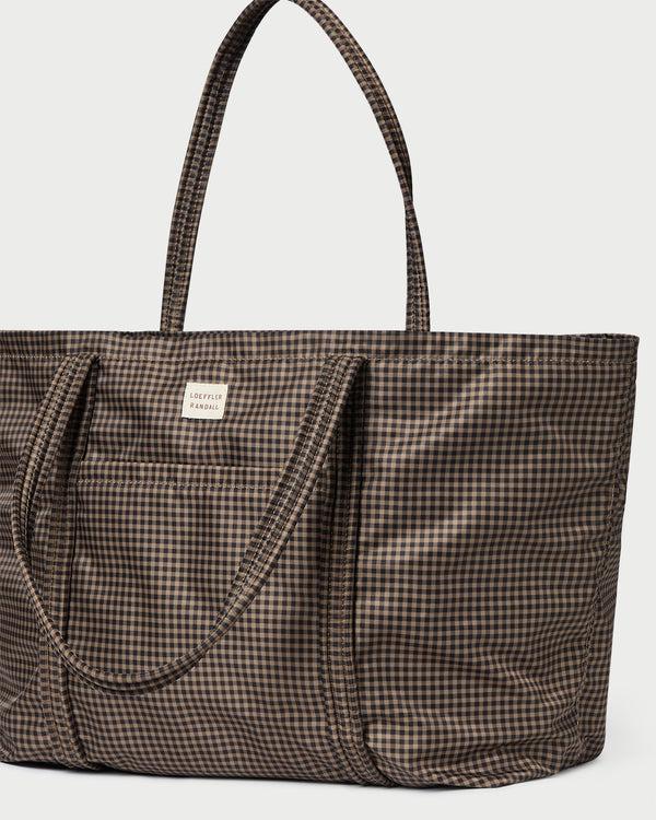 Loeffler Randall Dina Brown/Black Check Travel Tote