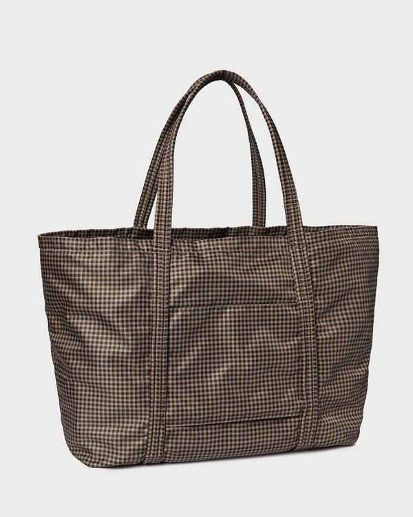 Loeffler Randall Dina Brown/Black Check Travel Tote