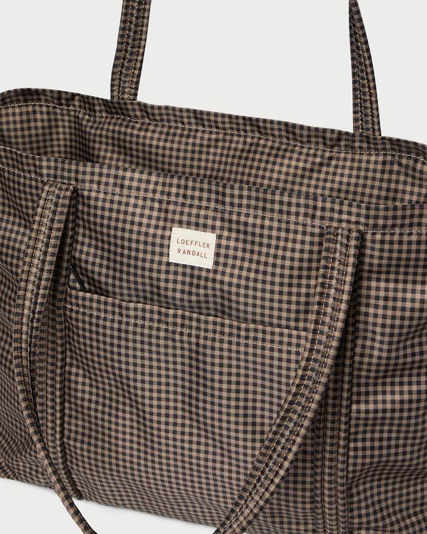 Loeffler Randall Dina Brown/Black Check Travel Tote