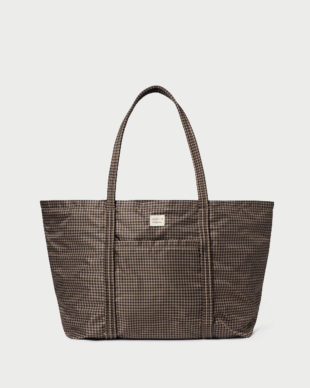 loeffler randall Dina Brown/Black Check Travel Tote