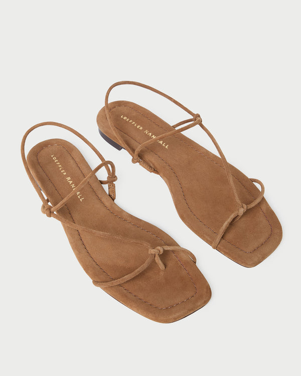 Loeffler Randall Eleanor Cacao Suede Strappy Sandal