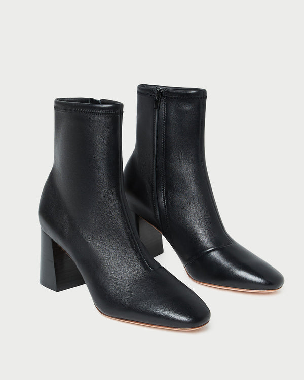 Loeffler Randall Elise Black Leather Stretch Bootie