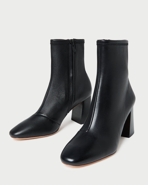 Loeffler Randall Elise Black Leather Stretch Bootie