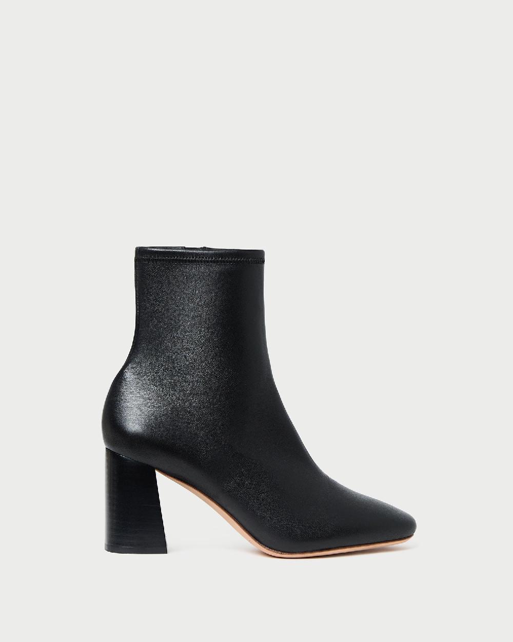 loeffler randall Elise Black Leather Stretch Bootie