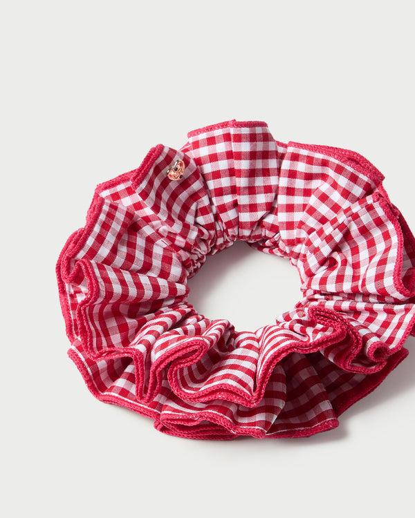 Loeffler Randall Felice Red Gingham Layered Scrunchie