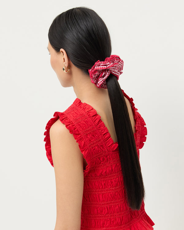 Loeffler Randall Felice Red Gingham Layered Scrunchie