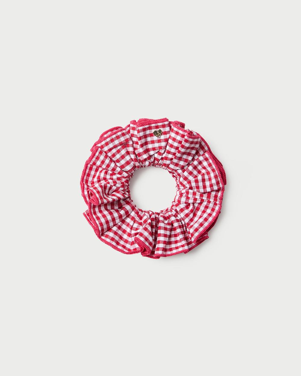 loeffler randall Felice Red Gingham Layered Scrunchie