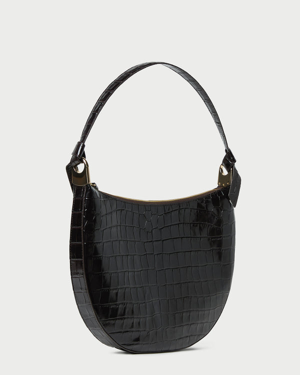 Loeffler Randall Harlow Crocodile Leather Shoulder Bag
