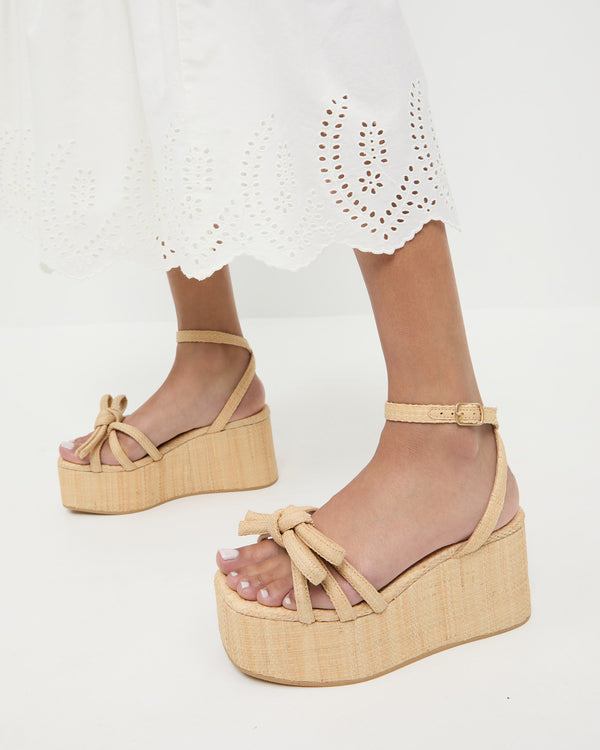 Loeffler Randall Hudson Natural Raffia Platform Sandal