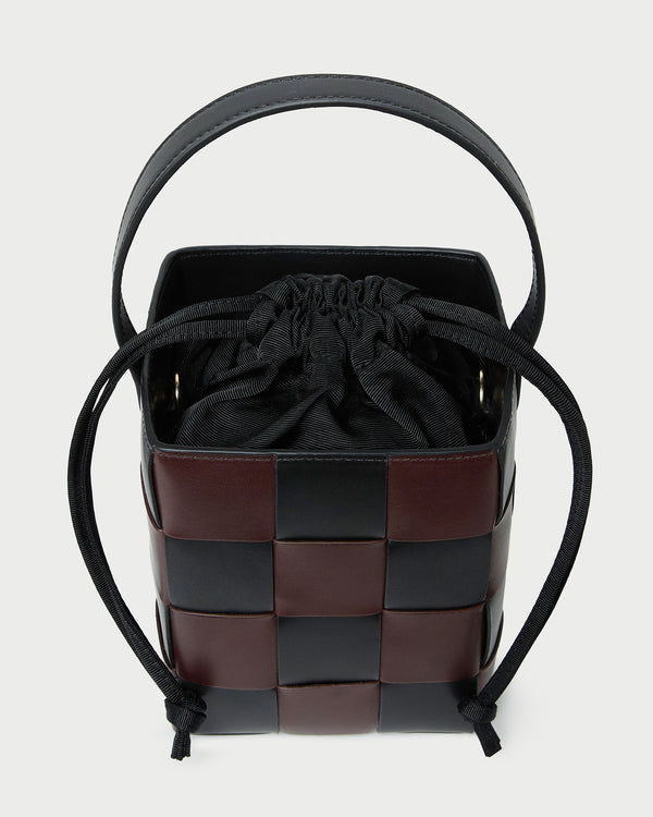 Loeffler Randall Laith Black/Brown Woven Bucket Bag