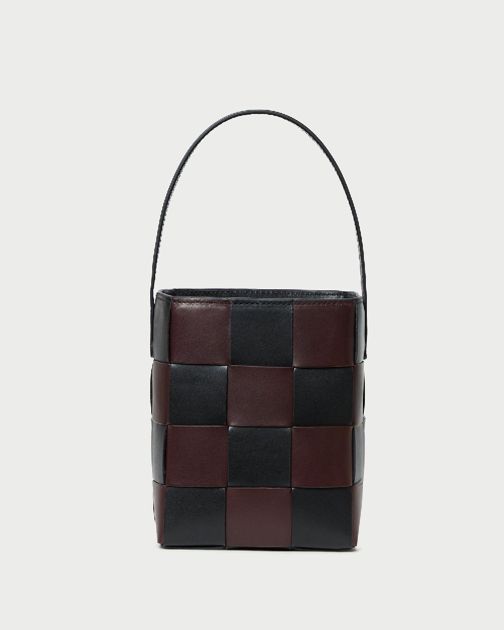 loeffler randall Laith Black/Brown Woven Bucket Bag