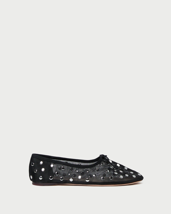 Loeffler Randall Landon Black/Silver Mesh Ballet Flat