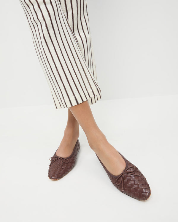 Loeffler Randall Landry Chocolate Woven Ballet Flat