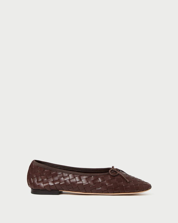 Loeffler Randall Landry Chocolate Woven Ballet Flat