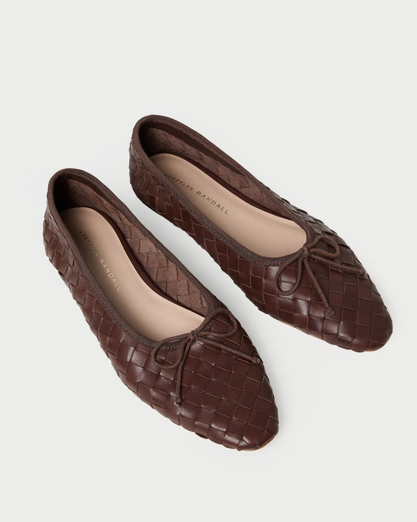 Loeffler Randall Landry Chocolate Woven Ballet Flat