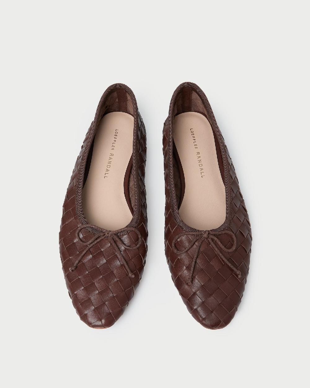 loeffler randall Landry Chocolate Woven Ballet Flat