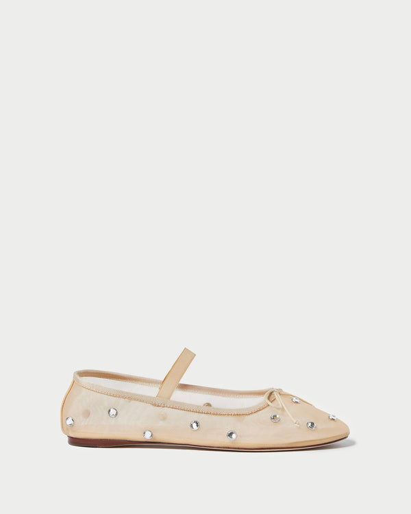Loeffler Randall Leonie Caramel/Crystal Ballet Flat
