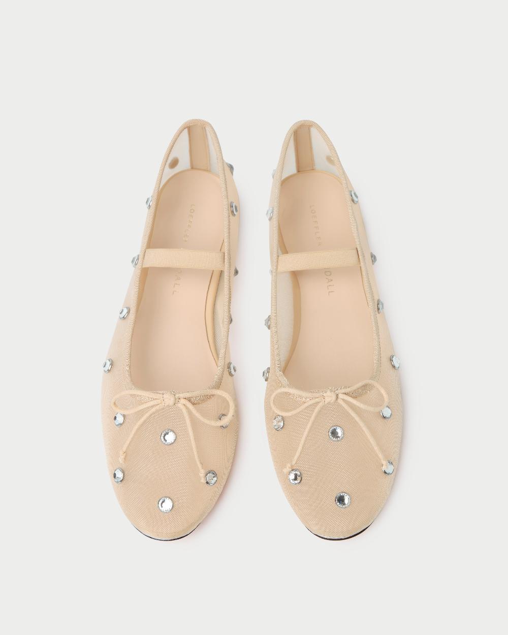 loeffler randall Leonie Caramel/Crystal Ballet Flat