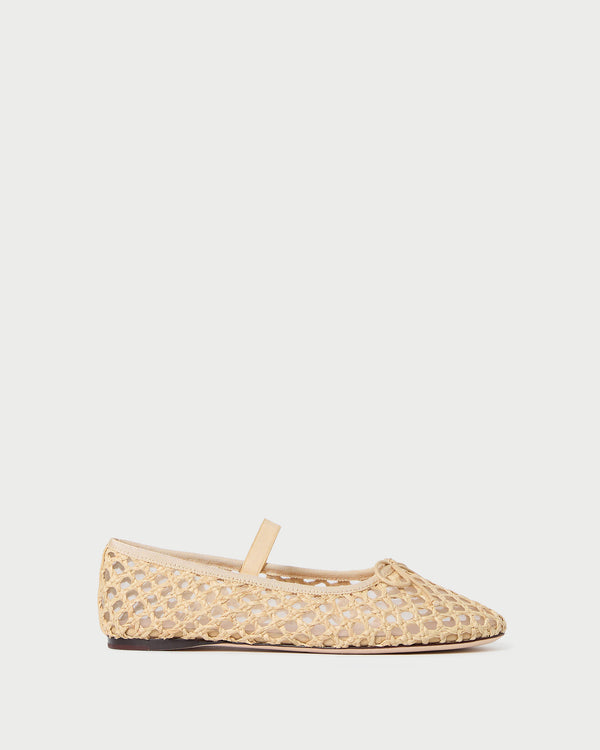 Loeffler Randall Leonie Natural Crochet Ballet Flat