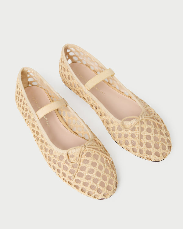 Loeffler Randall Leonie Natural Crochet Ballet Flat