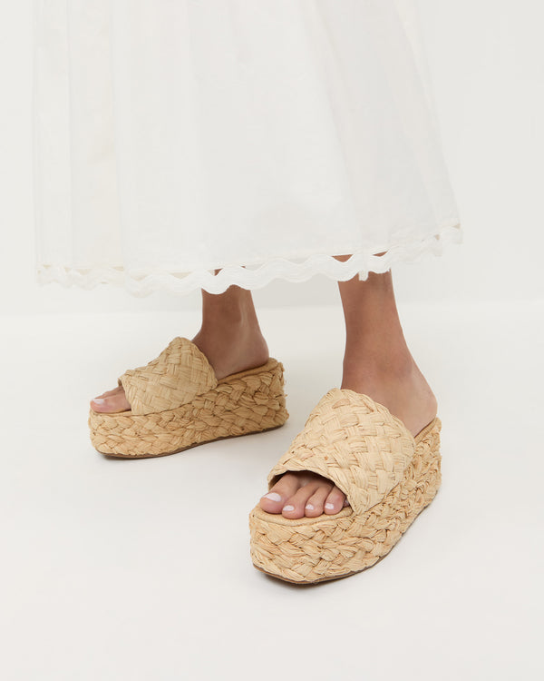 Loeffler Randall Aaron Natural Braided Straw Mule