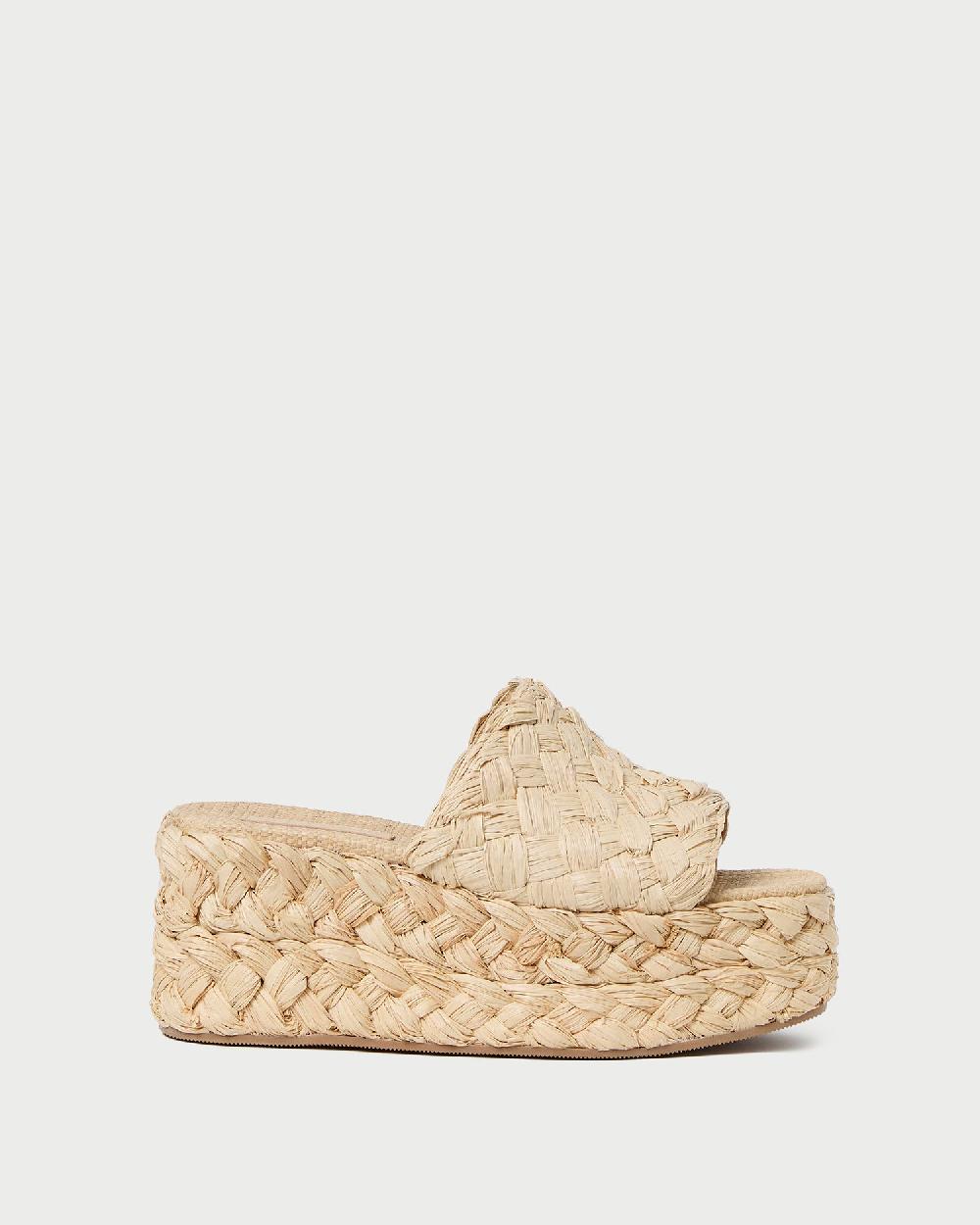 loeffler randall Aaron Natural Braided Straw Mule