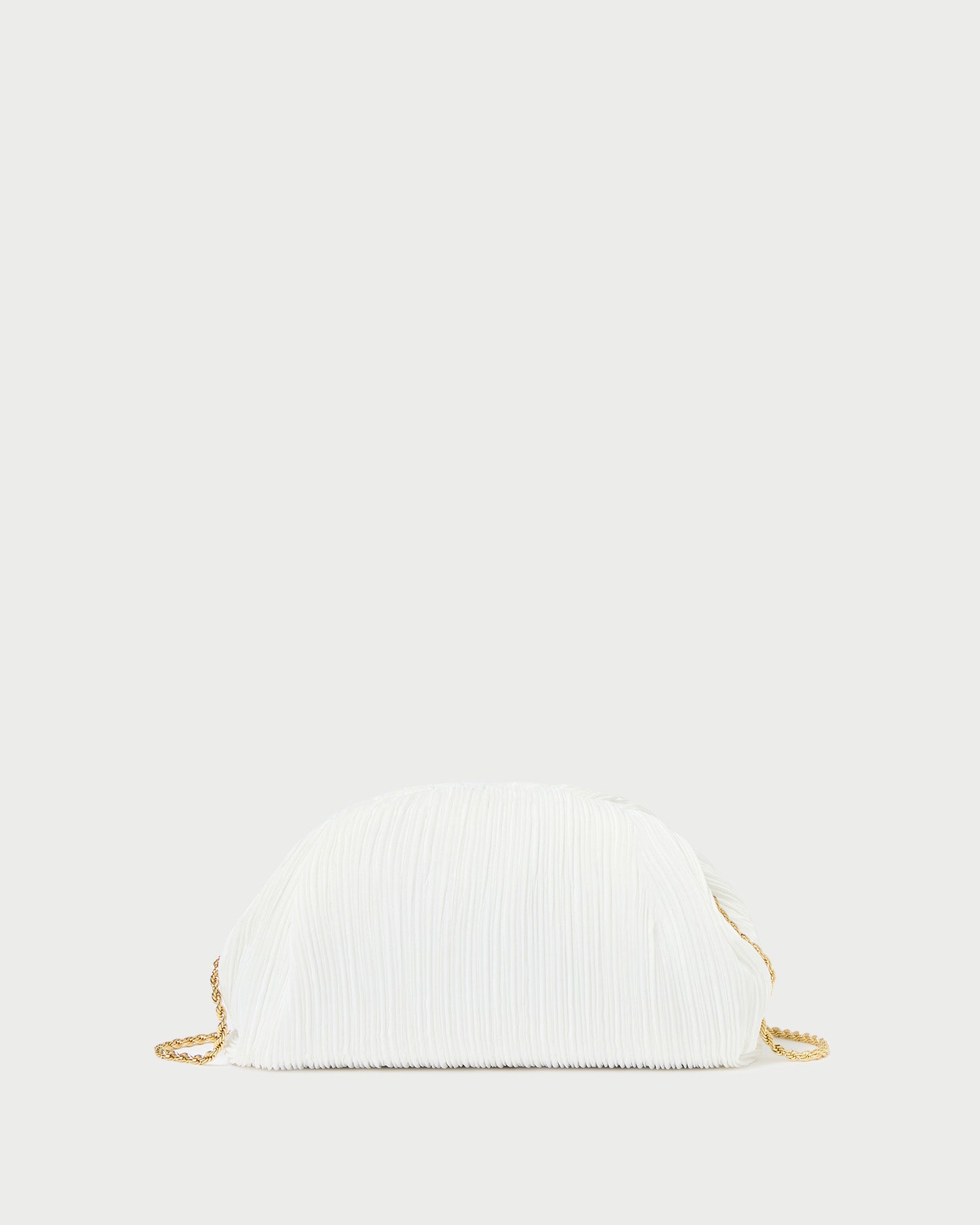 loeffler randall Bailey White Pleated Dome Clutch