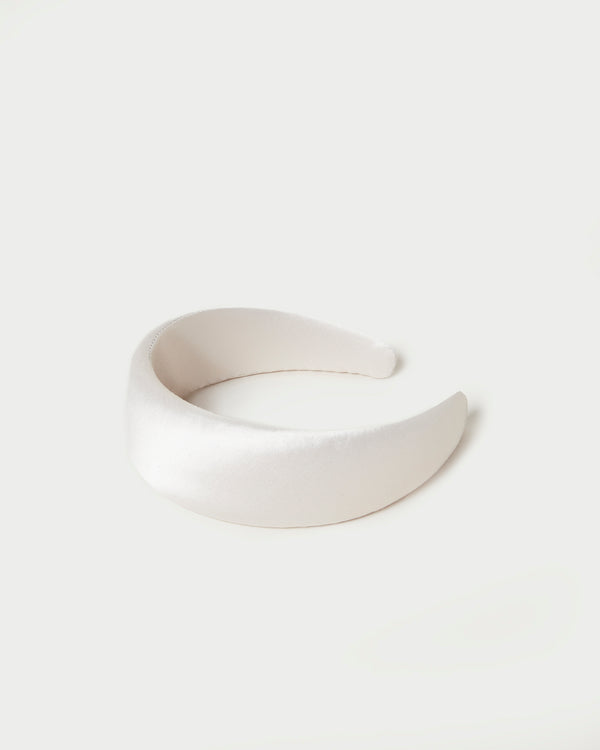 Loeffler Randall Bellamy Cream Satin Headband