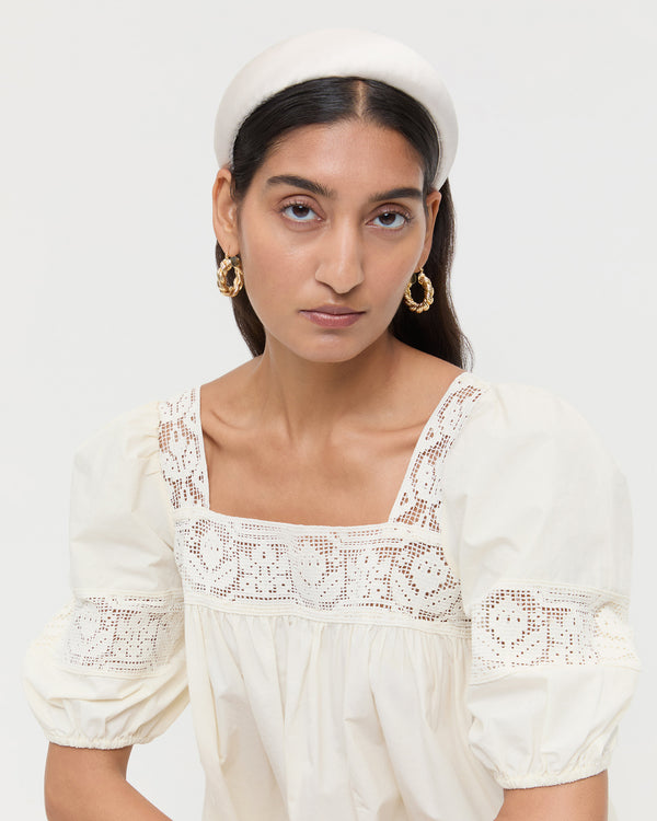 Loeffler Randall Bellamy Cream Satin Headband