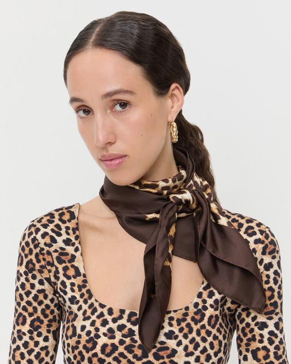 Loeffler Randall Beverly Leopard Silk Scarf
