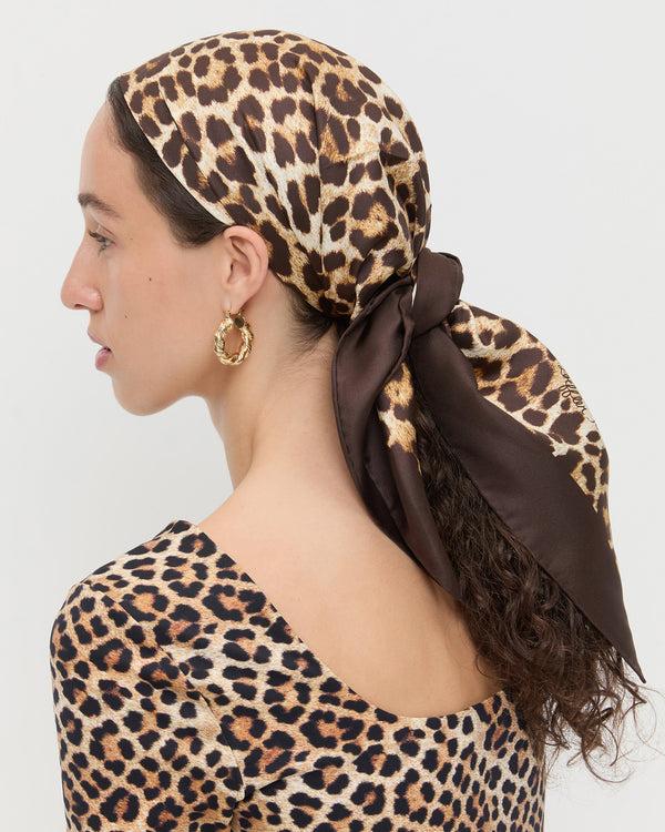 Loeffler Randall Beverly Leopard Silk Scarf