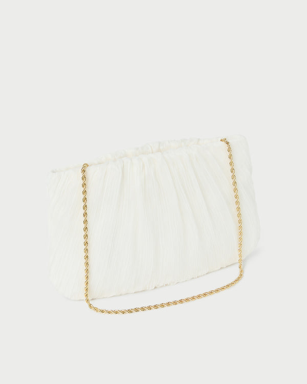 Loeffler Randall Brit Pearl Flat Pleated Clutch