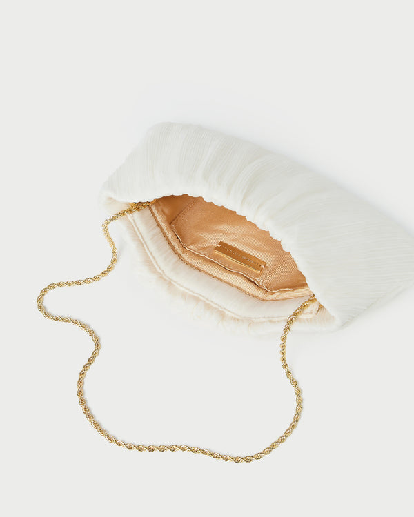 Loeffler Randall Brit Pearl Flat Pleated Clutch