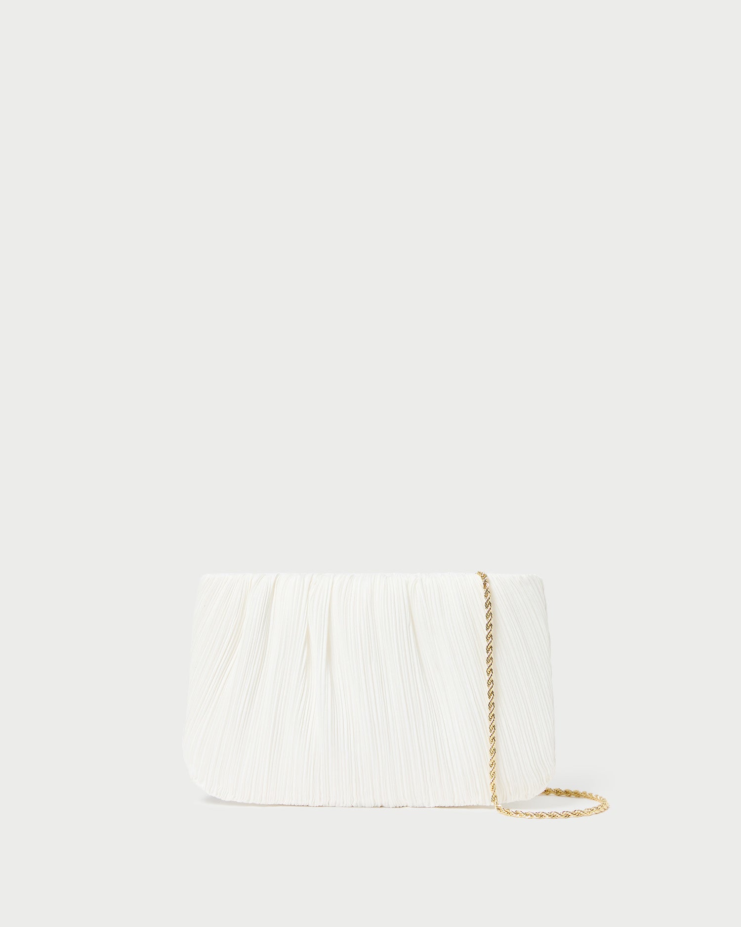 loeffler randall Brit White Flat Pleated Clutch